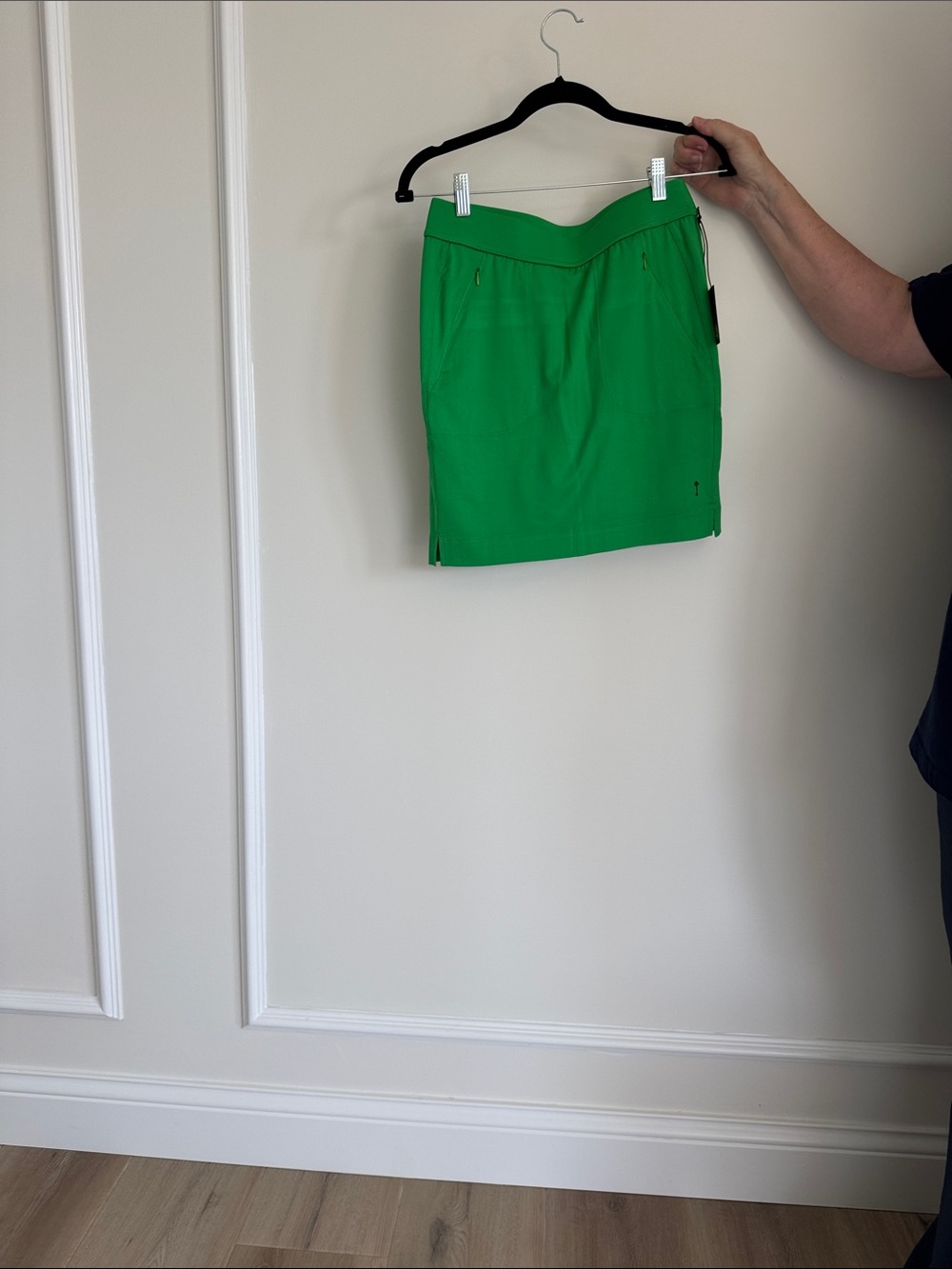 Belyn Key Bright Green Mini Skirt - V-Waist Detail